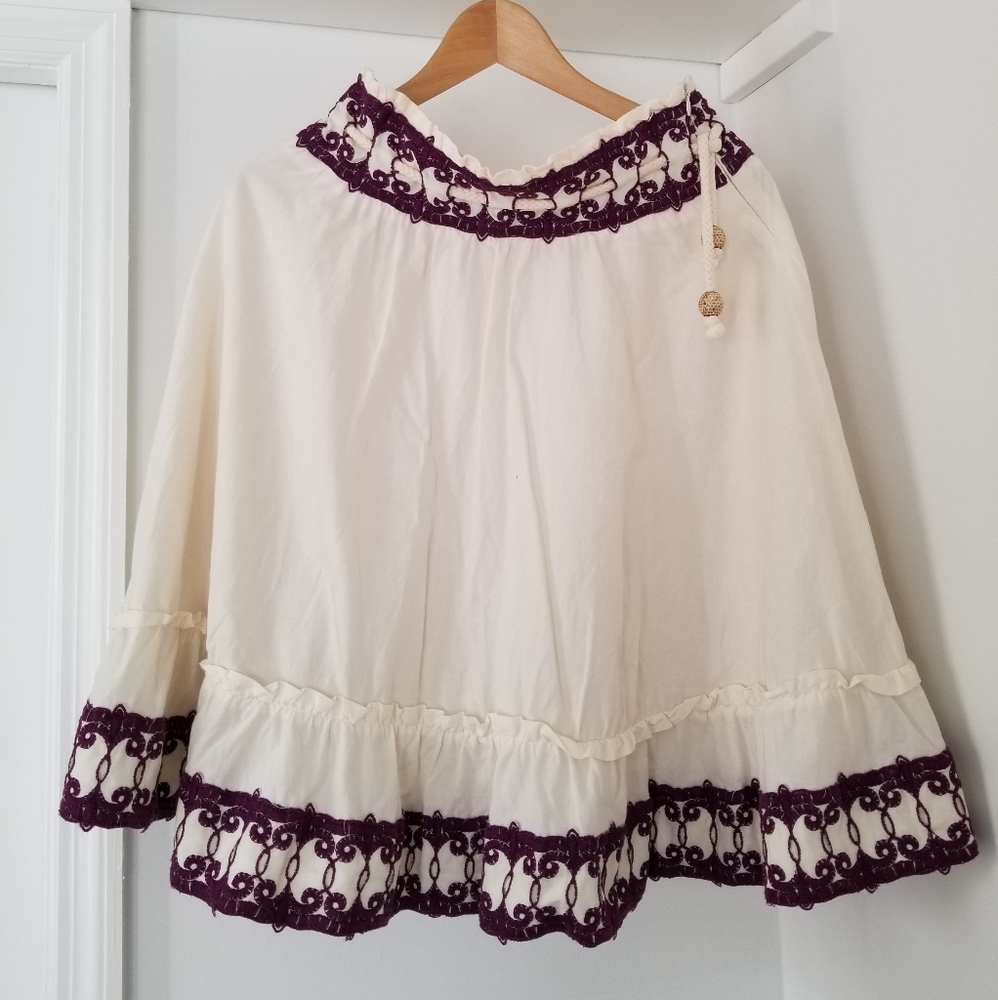 Mango Silk Skirt with embroidery